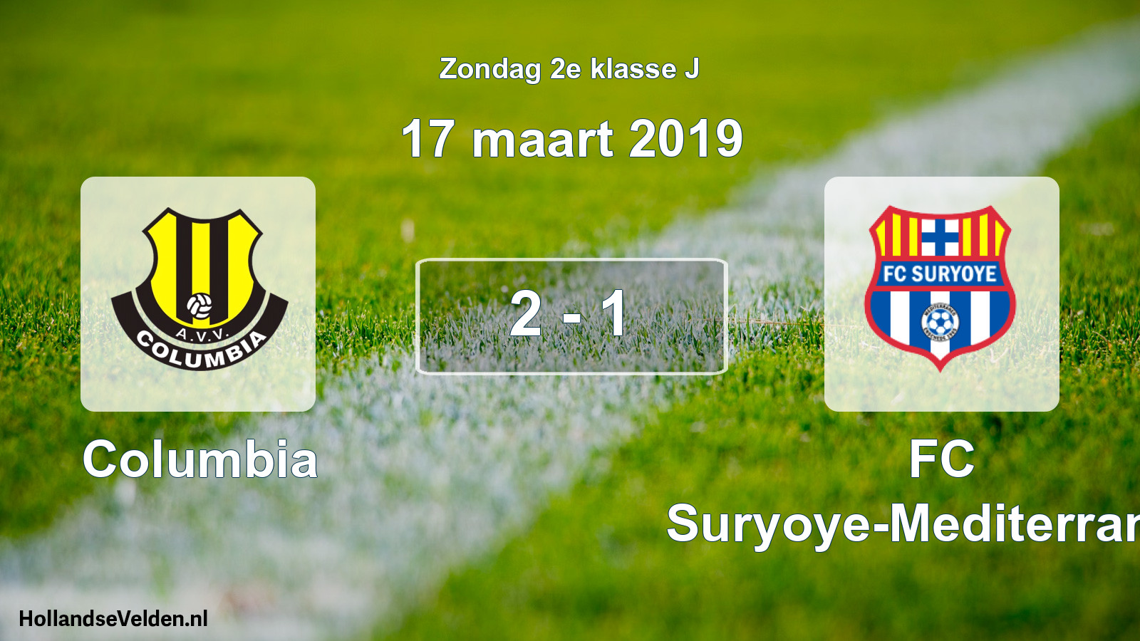 Total number of matches played: Columbia - FC Suryoye-Mediterraneo 2 - 1 (17 March 2019)