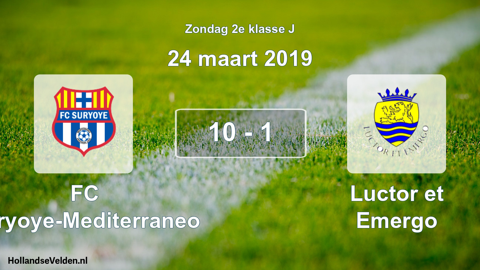 Total number of matches played: FC Suryoye-Mediterraneo - Luctor et Emergo 10 - 1 (24 March 2019)