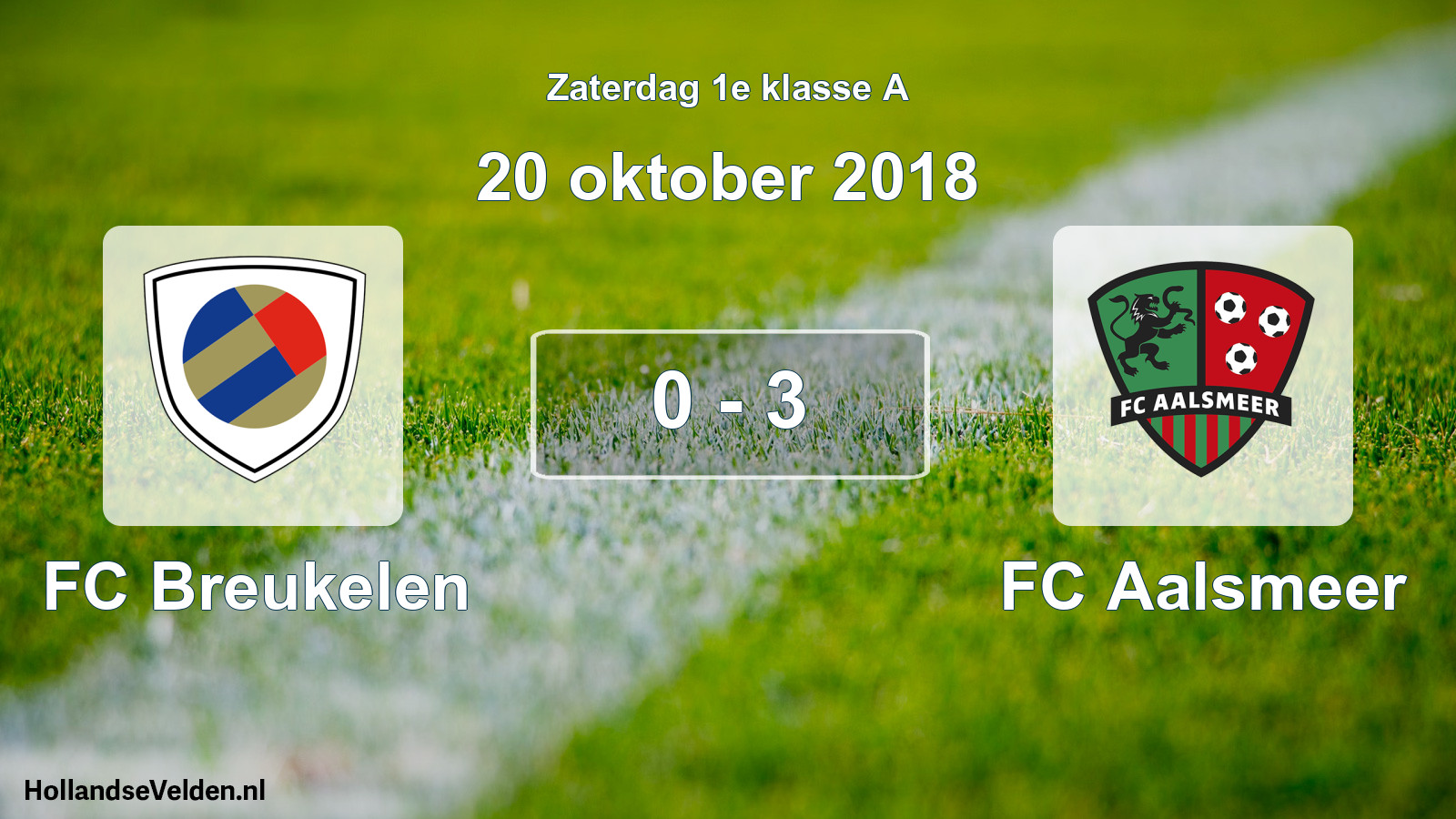 Total number of matches played: FC Breukelen - FC Aalsmeer 0 - 3 (20 October 2018)