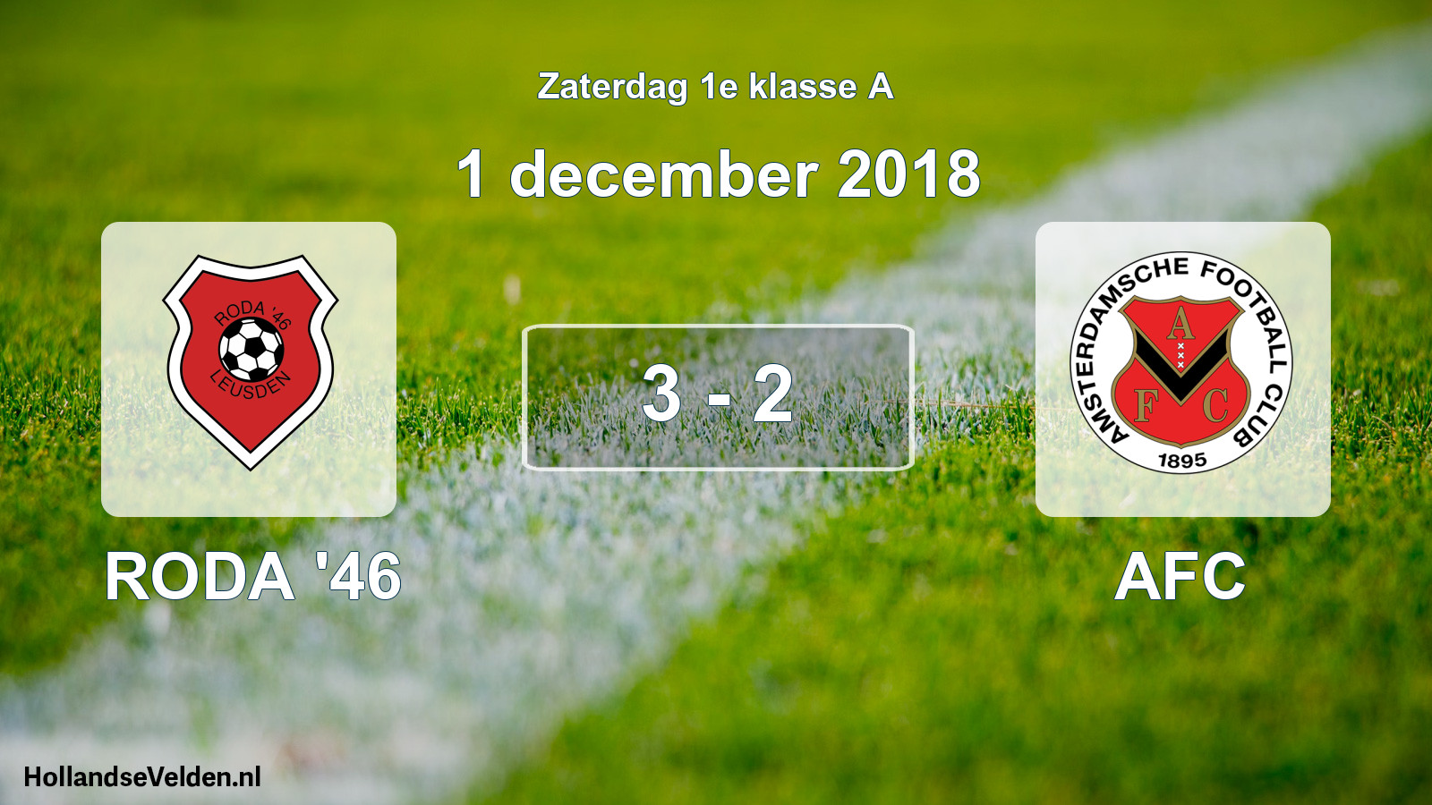 Total number of matches played: RODA '46 - AFC 3 - 2 (1 December 2018)