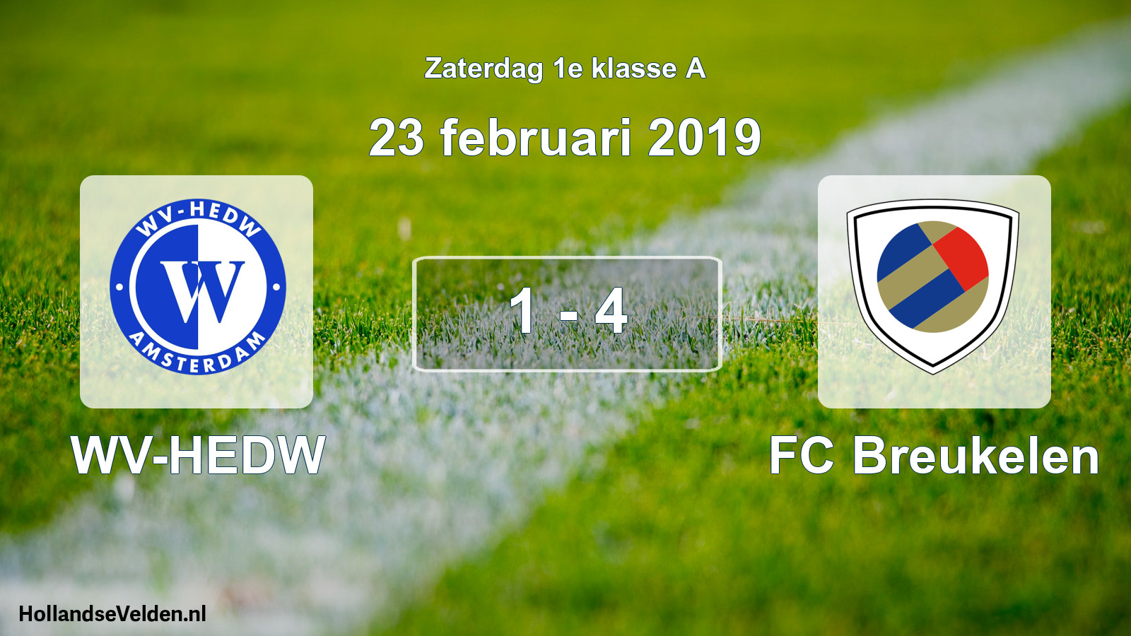 Total number of matches played: WV-HEDW - FC Breukelen 1 - 4 (23 February 2019)