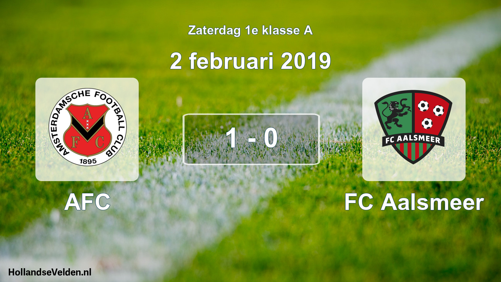 Total number of matches played: AFC - FC Aalsmeer 1 - 0 (2 February 2019)