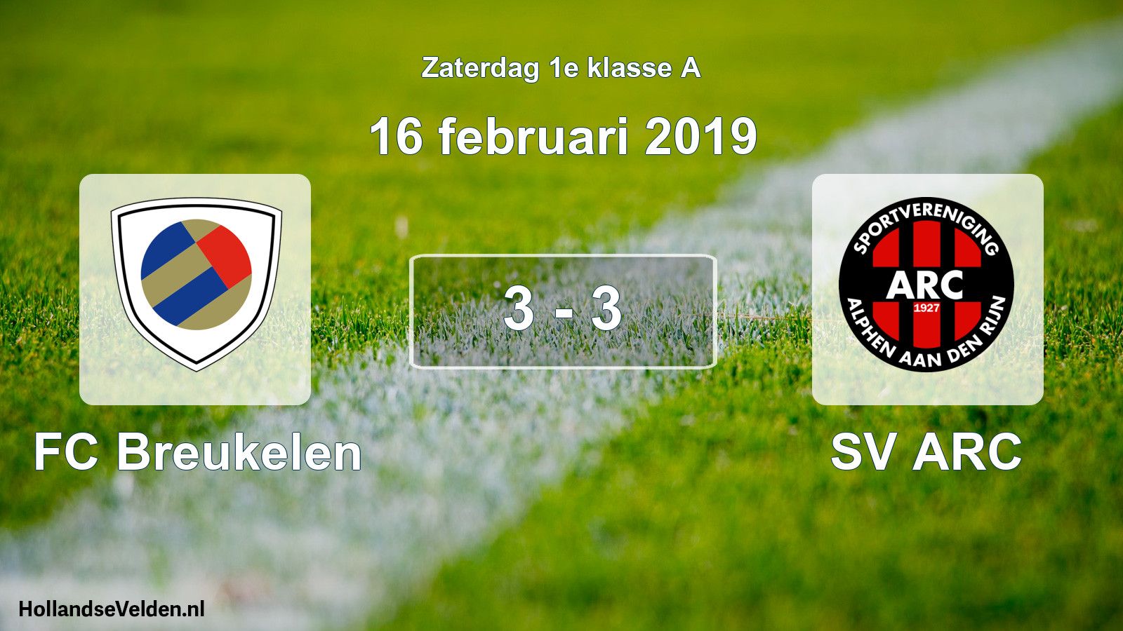 Total number of matches played: FC Breukelen - SV ARC 3 - 3 (16 February 2019)