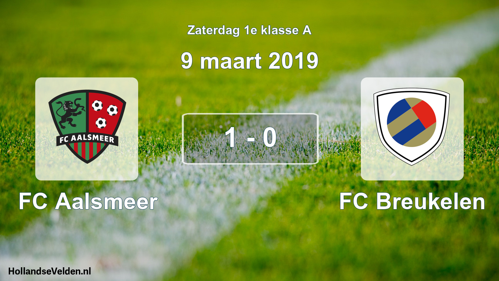 Total number of matches played: FC Aalsmeer - FC Breukelen 1 - 0 (9 March 2019)