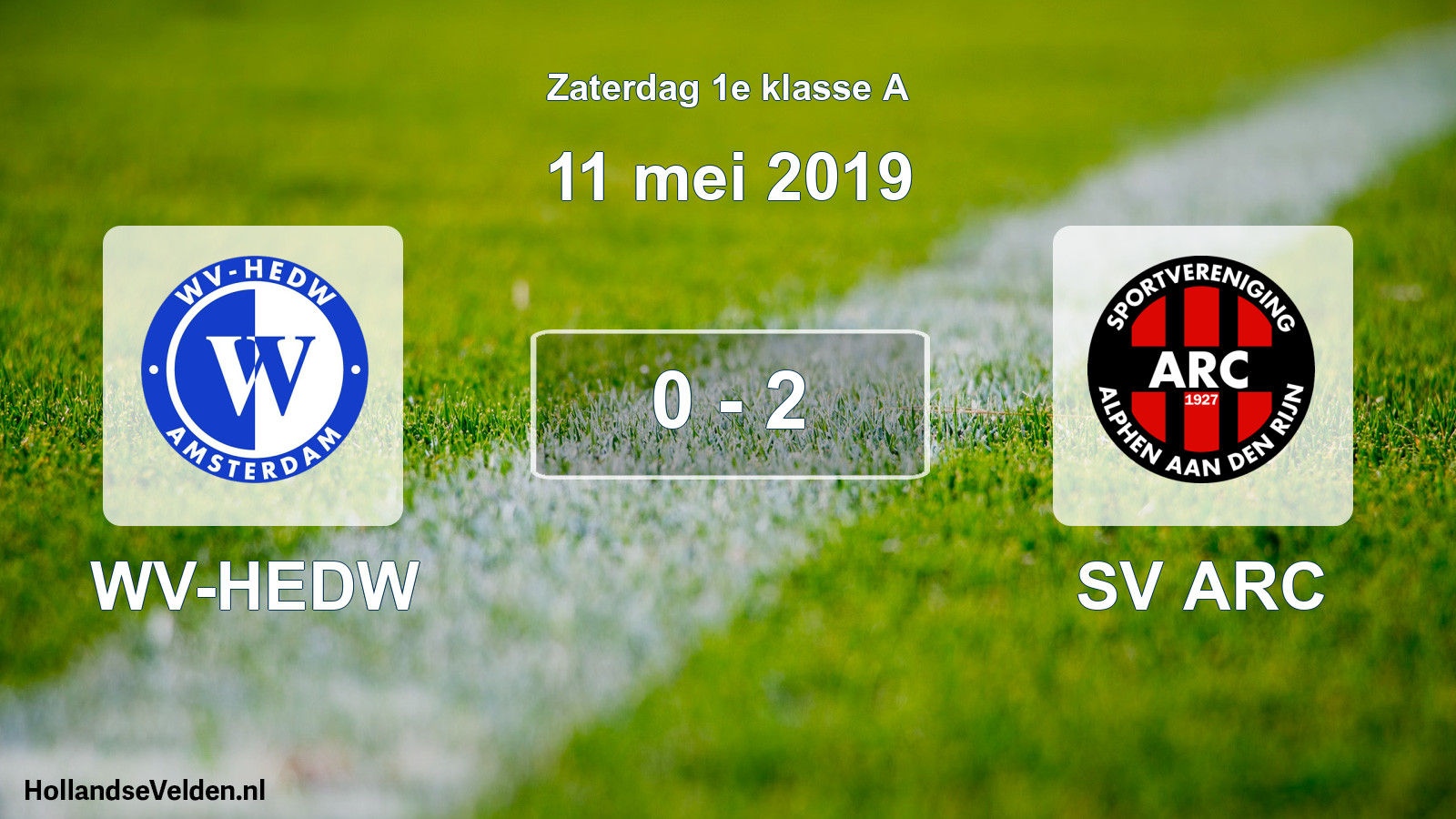 Total number of matches played: WV-HEDW - SV ARC 0 - 2 (11 May 2019)