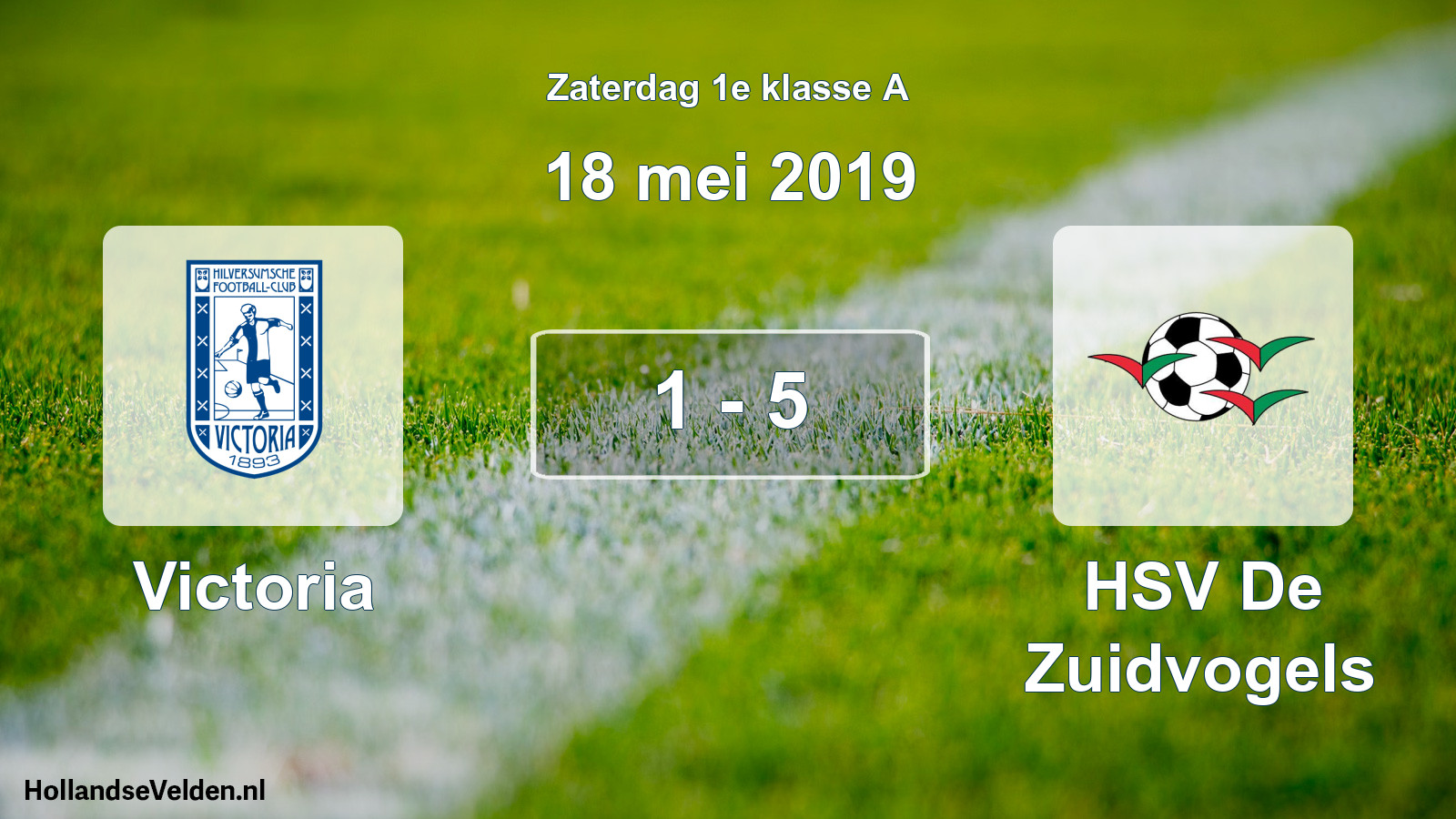 Total number of matches played: Victoria - HSV De Zuidvogels 1 - 5 (18 May 2019)
