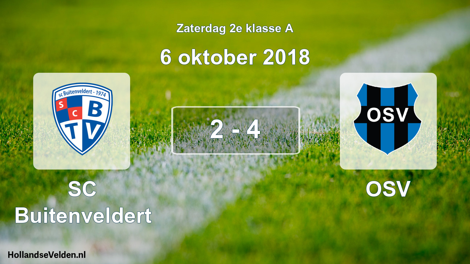 Total number of matches played: SC Buitenveldert - OSV 2 - 4 (6 October 2018)