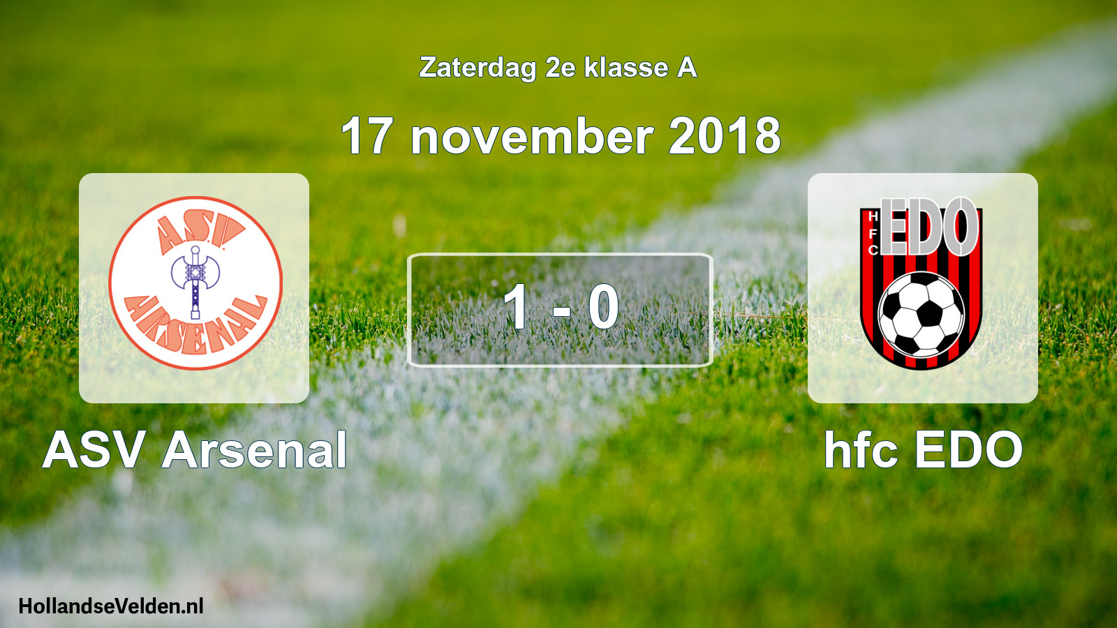 Total number of matches played: ASV Arsenal - hfc EDO 1 - 0 (17 November 2018)