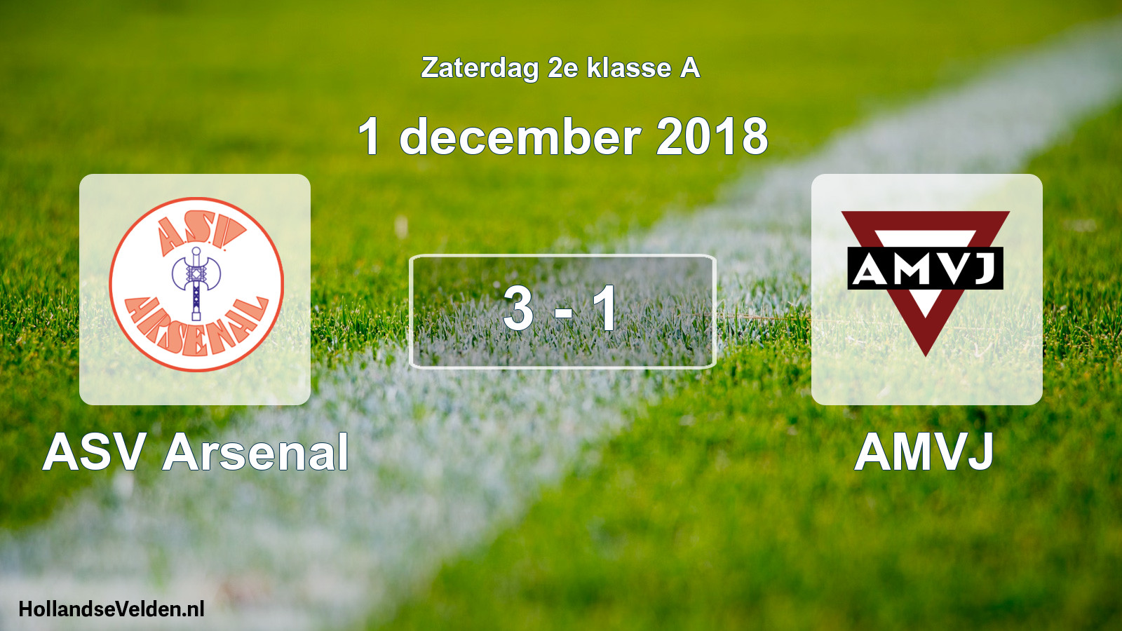 Total number of matches played: ASV Arsenal - AMVJ 3 - 1 (1 December 2018)