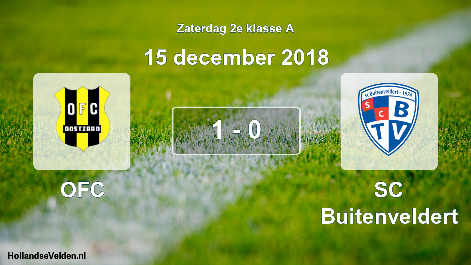 Total number of matches played: OFC - SC Buitenveldert 1 - 0 (15 December 2018)