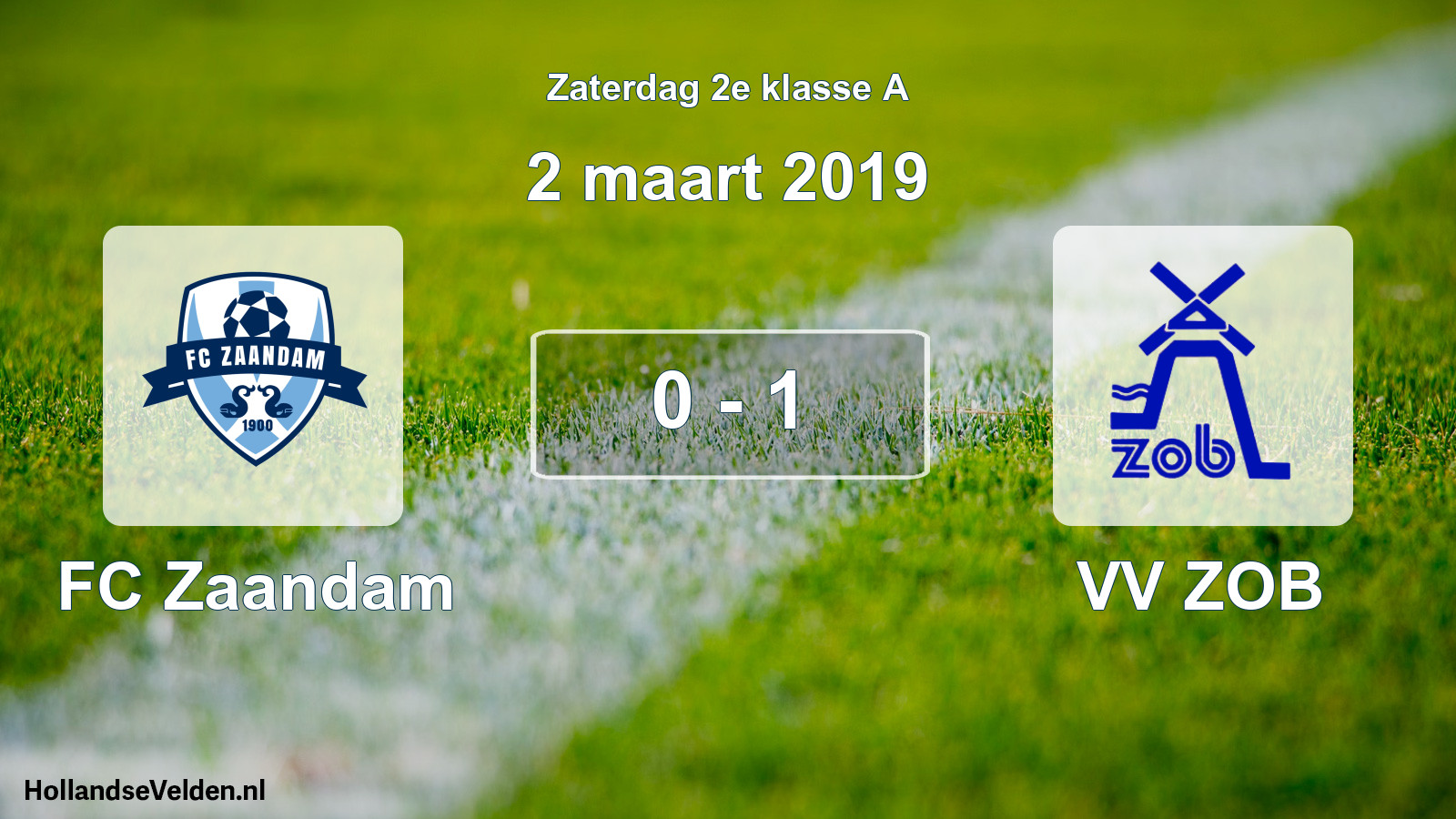 Total number of matches played: FC Zaandam - VV ZOB 0 - 1 (2 March 2019)