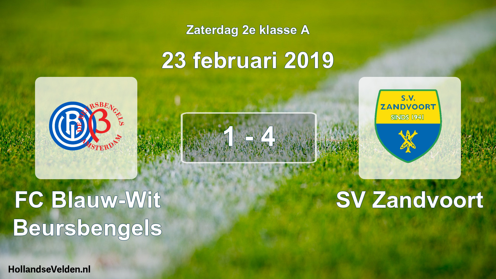 Total number of matches played: FC Blauw-Wit Beursbengels - SV Zandvoort 1 - 4 (23 February 2019)
