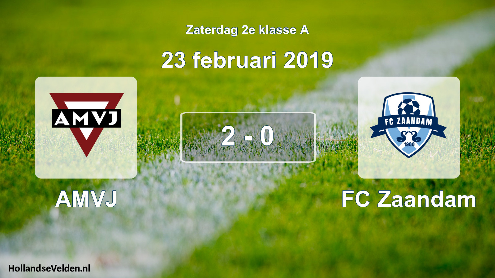 Total number of matches played: AMVJ - FC Zaandam 2 - 0 (23 February 2019)