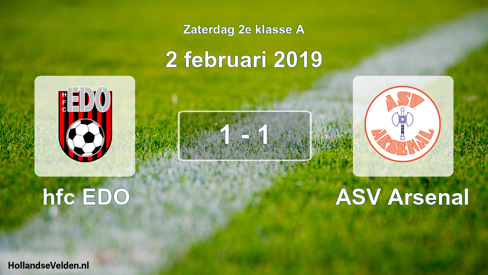 Total number of matches played: hfc EDO - ASV Arsenal 1 - 1 (2 February 2019)