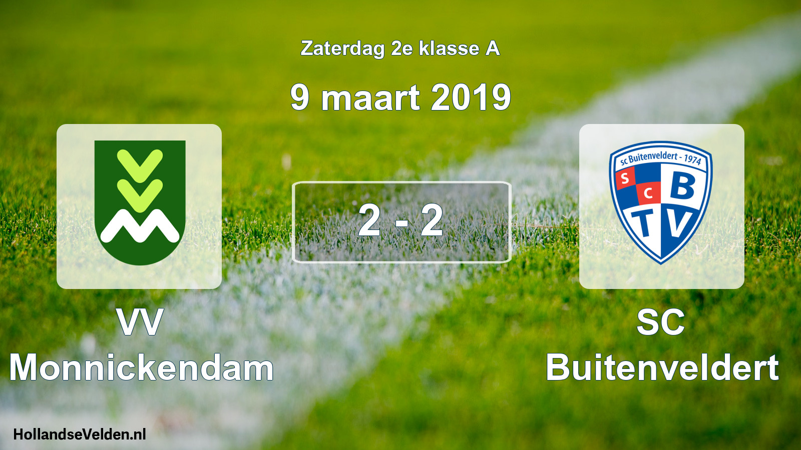 Total number of matches played: VV Monnickendam - SC Buitenveldert 2 - 2 (9 March 2019)