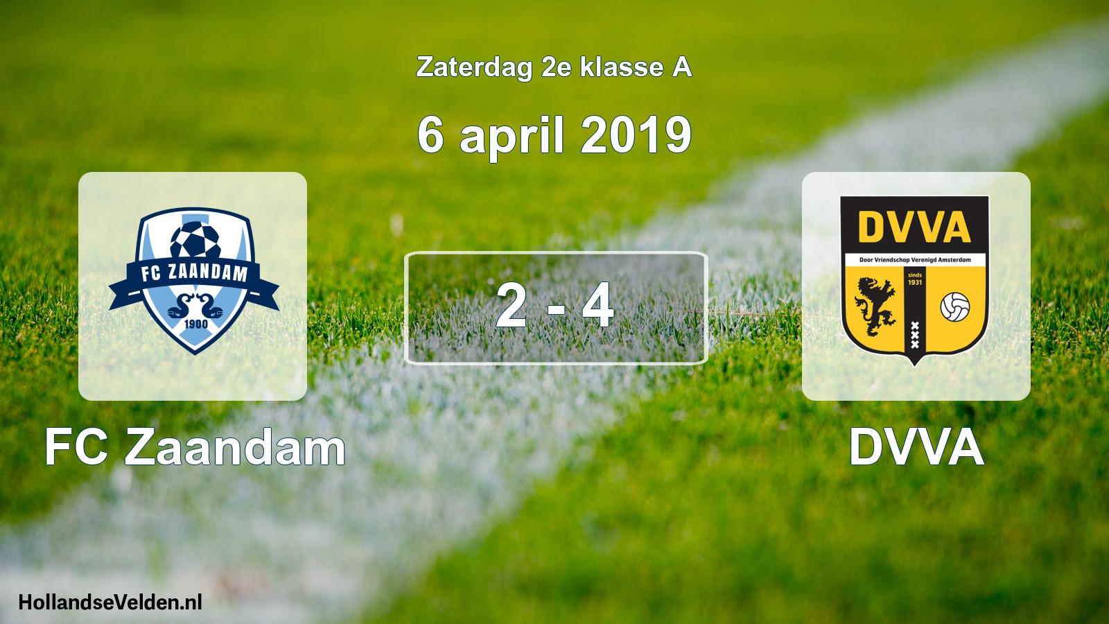 Total number of matches played: FC Zaandam - DVVA 2 - 4 (6 April 2019)