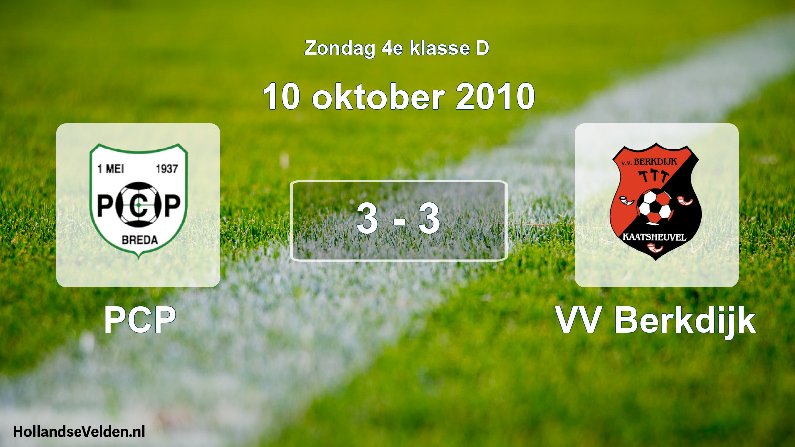 Total number of matches played: PCP - VV Berkdijk 3 - 3 (10 October 2010)