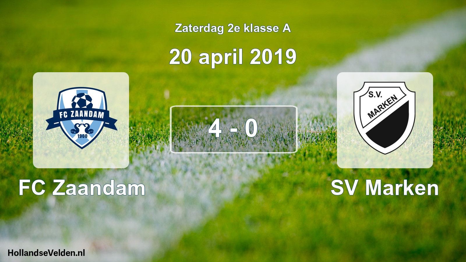 Total number of matches played: FC Zaandam - SV Marken 4 - 0 (20 April 2019)