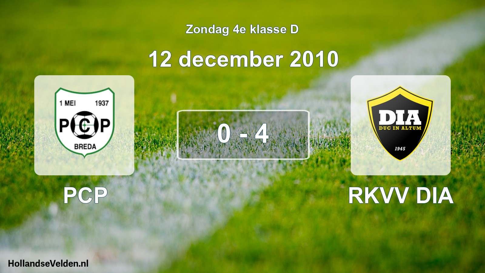 Total number of matches played: PCP - RKVV DIA 0 - 4 (12 December 2010)
