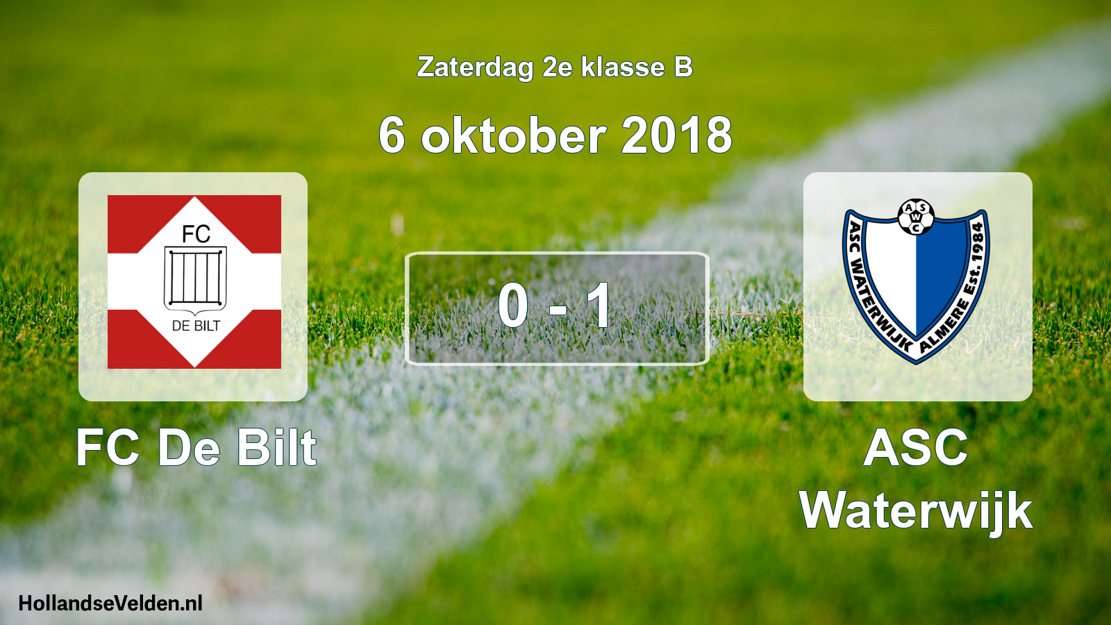 Total number of matches played: FC De Bilt - ASC Waterwijk 0 - 1 (6 October 2018)
