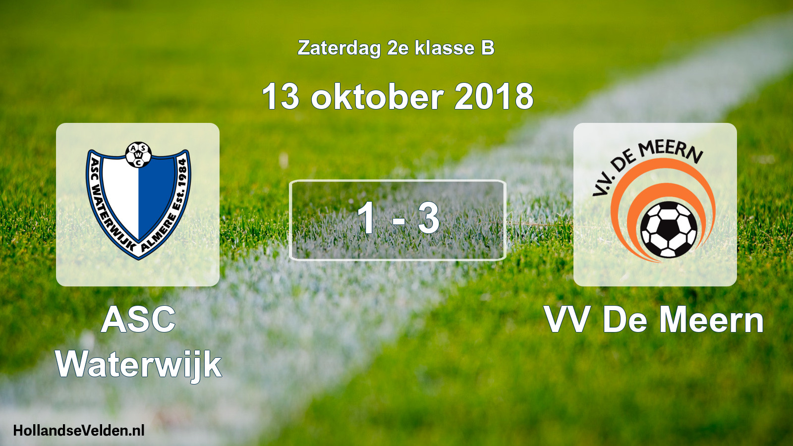 Total number of matches played: ASC Waterwijk - VV De Meern 1 - 3 (13 October 2018)