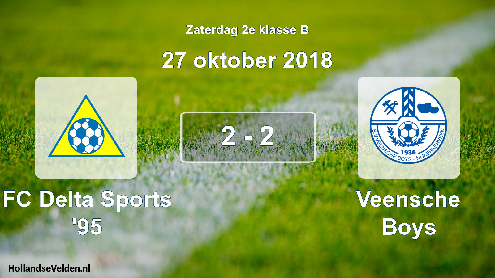 Total number of matches played: FC Delta Sports '95 - Veensche Boys 2 - 2 (27 October 2018)