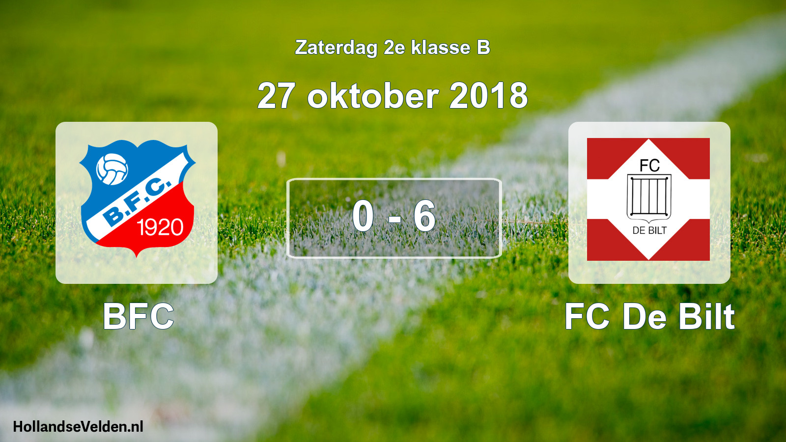 Total number of matches played: BFC - FC De Bilt 0 - 6 (27 October 2018)