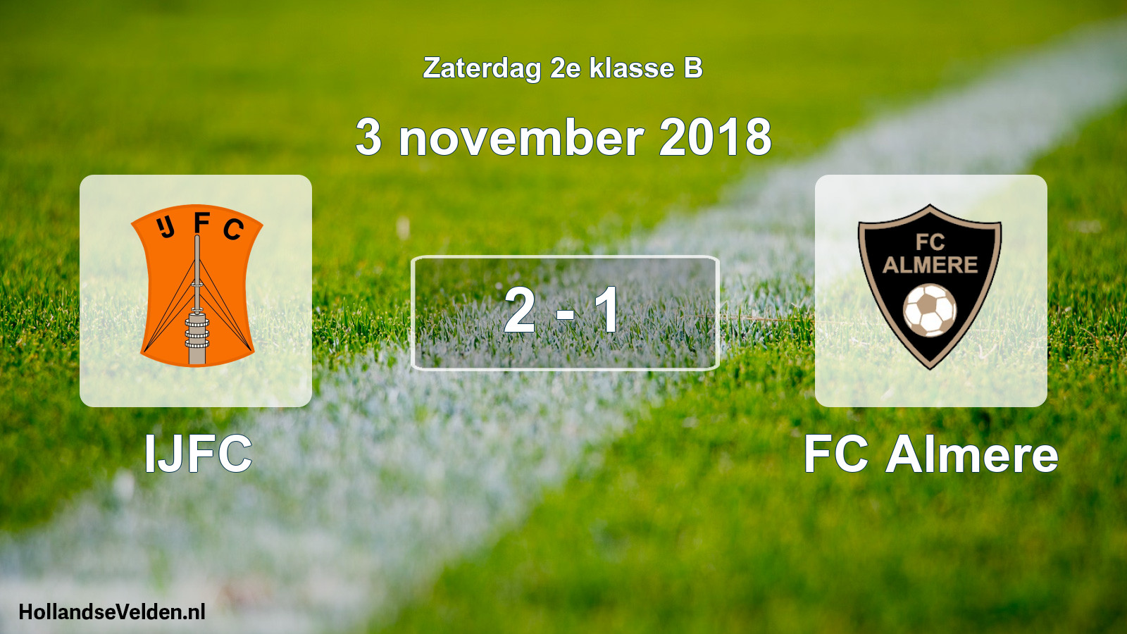 Total number of matches played: IJFC - FC Almere 2 - 1 (3 November 2018)