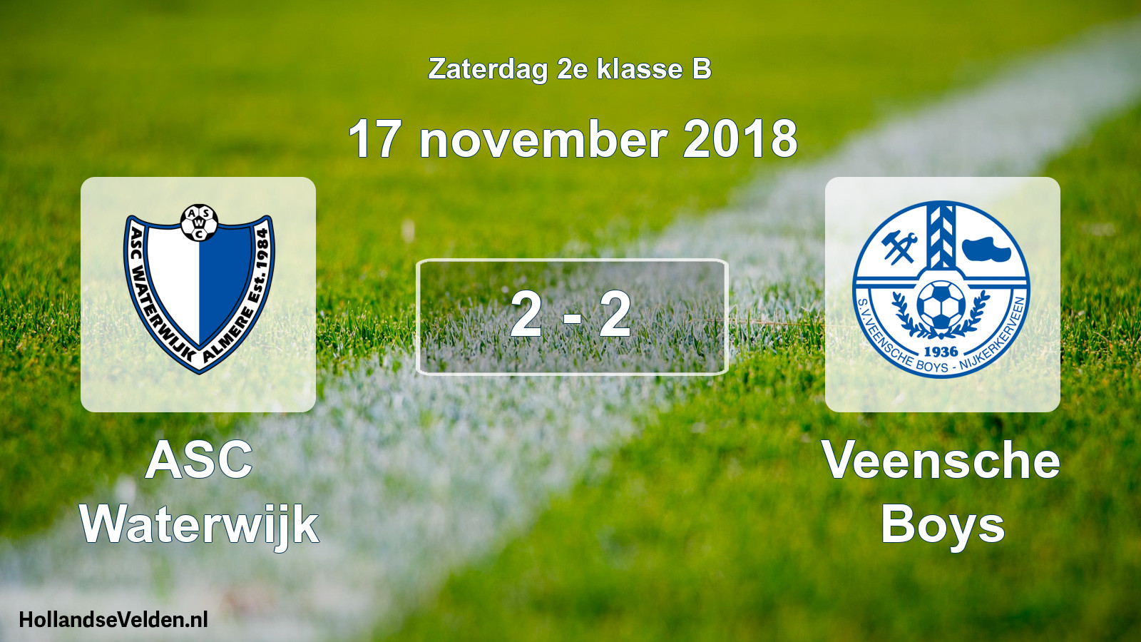 Total number of matches played: ASC Waterwijk - Veensche Boys 2 - 2 (17 November 2018)