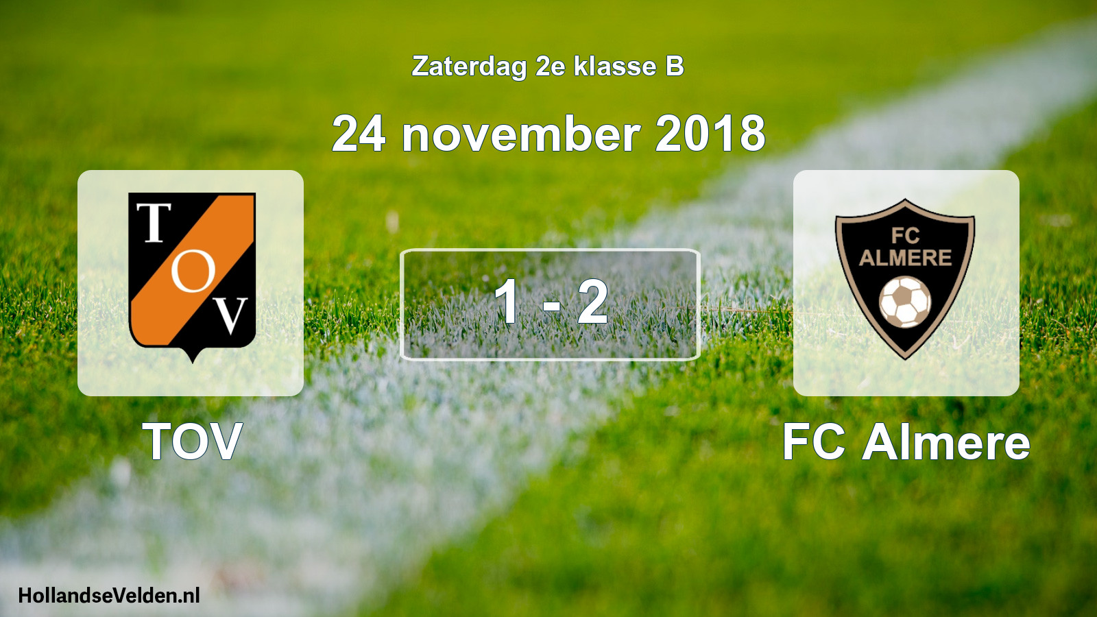 Total number of matches played: TOV - FC Almere 1 - 2 (24 November 2018)