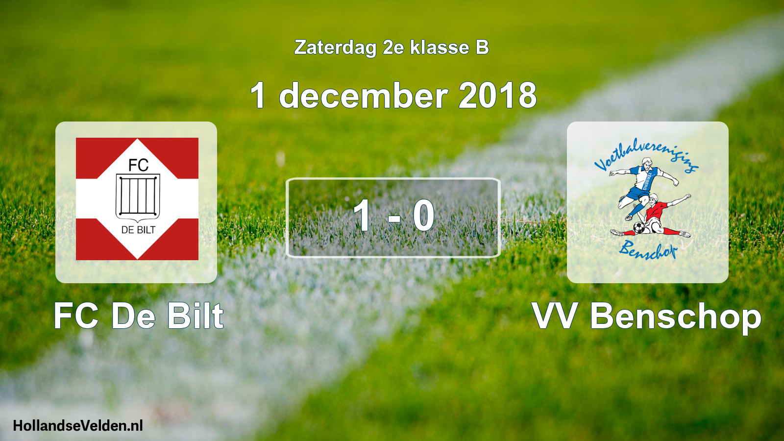 Total number of matches played: FC De Bilt - VV Benschop 1 - 0 (1 December 2018)