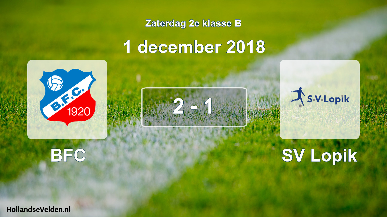 Total number of matches played: BFC - SV Lopik 2 - 1 (1 December 2018)