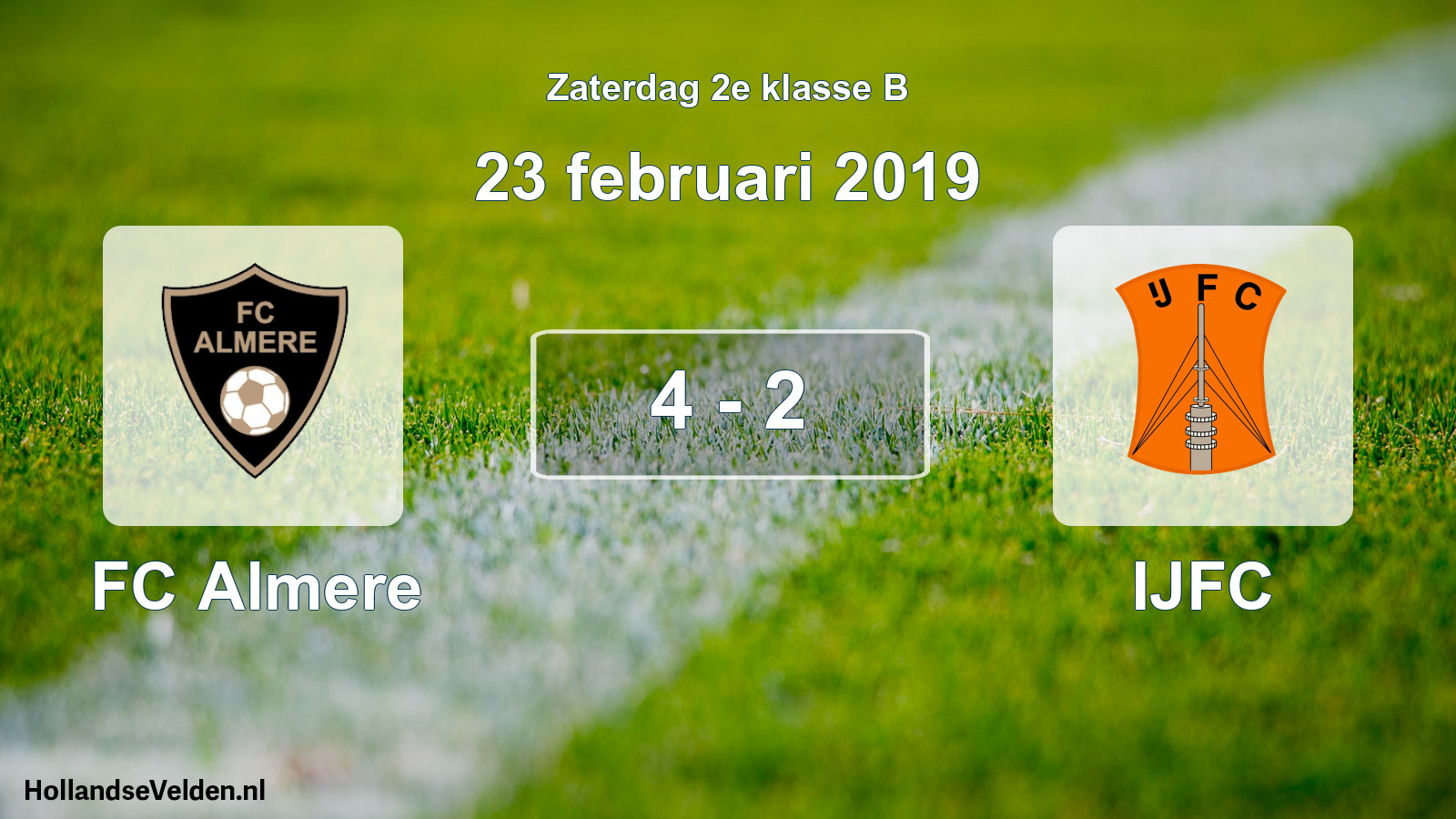 Total number of matches played: FC Almere - IJFC 4 - 2 (23 February 2019)
