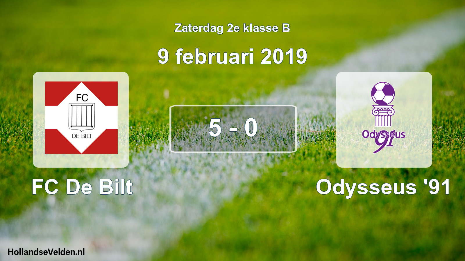 Total number of matches played: FC De Bilt - Odysseus '91 5 - 0 (9 February 2019)
