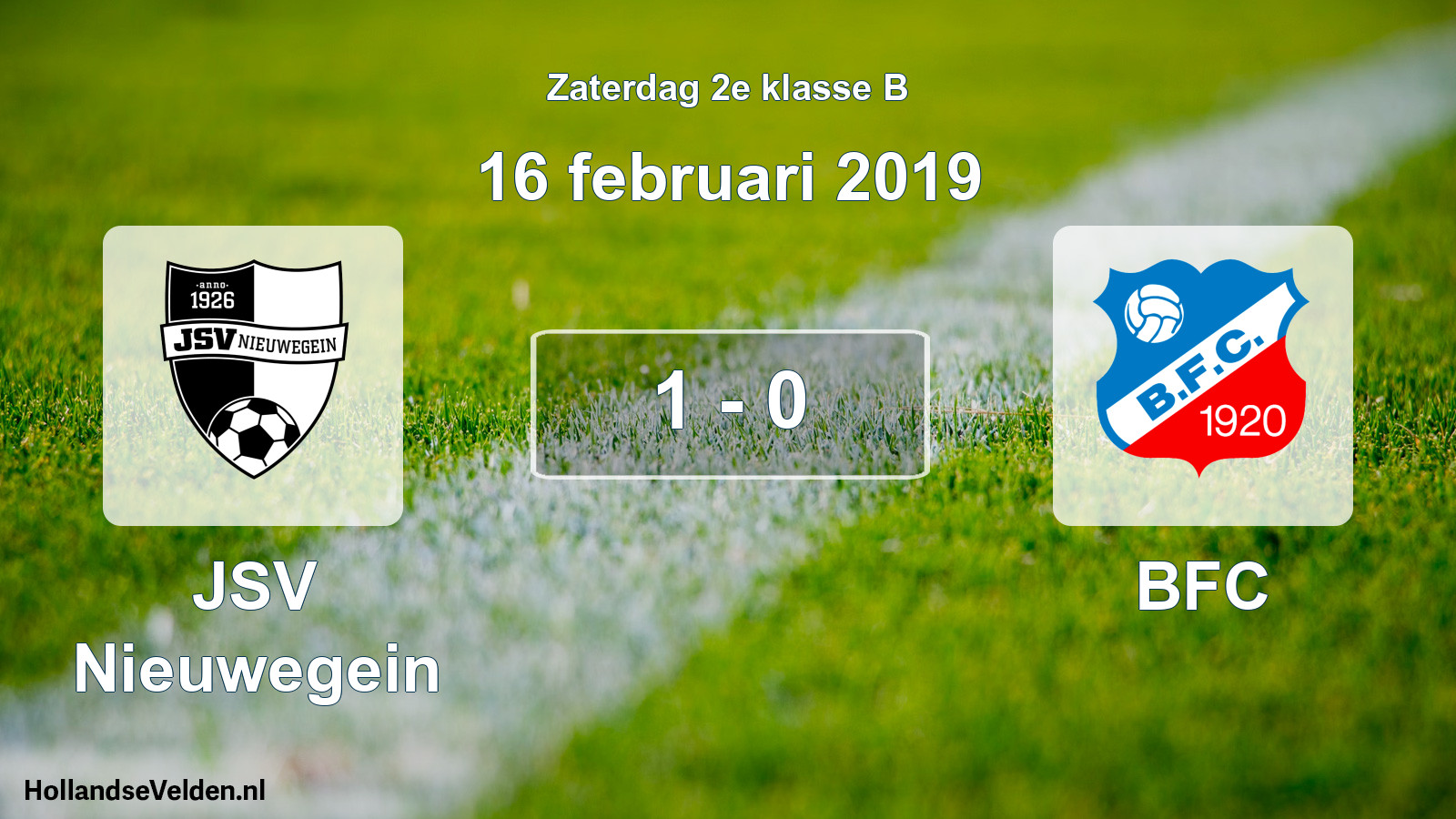Total number of matches played: JSV Nieuwegein - BFC 1 - 0 (16 February 2019)