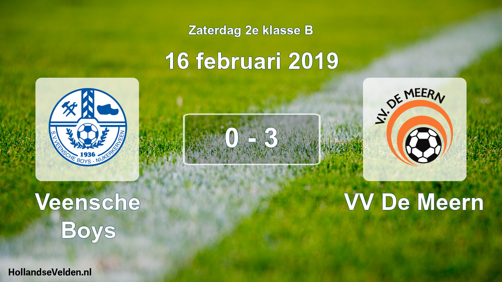 Total number of matches played: Veensche Boys - VV De Meern 0 - 3 (16 February 2019)