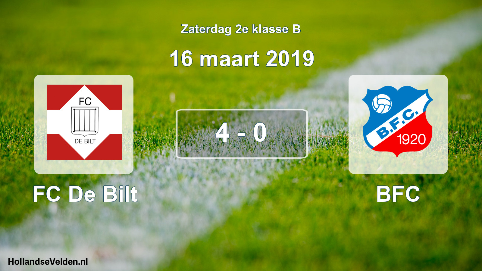 Total number of matches played: FC De Bilt - BFC 4 - 0 (16 March 2019)