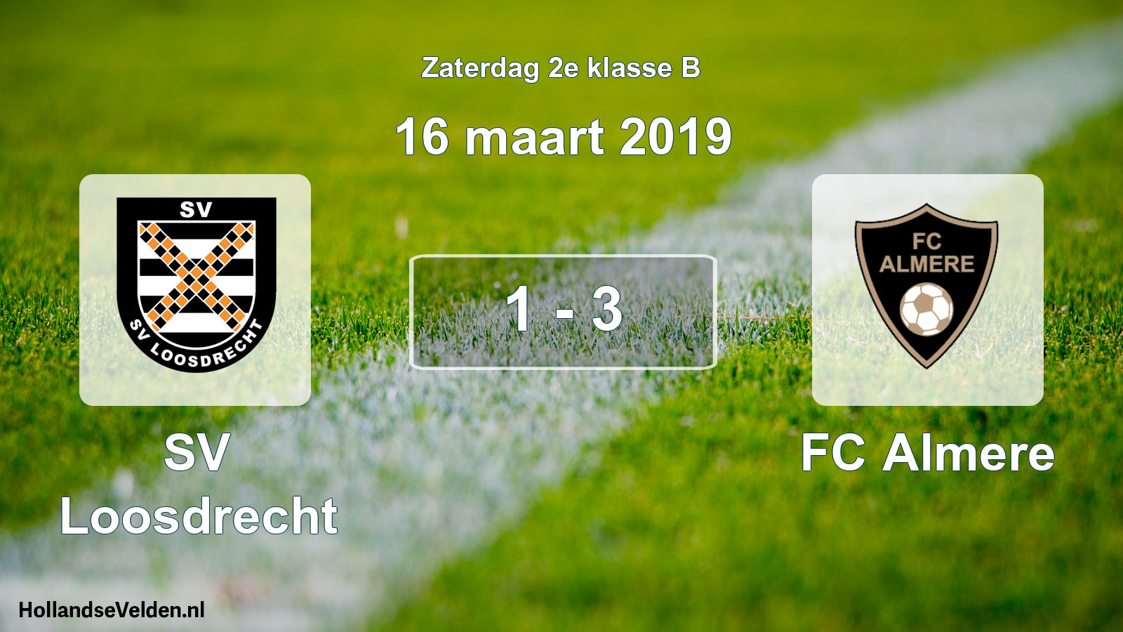 Total number of matches played: SV Loosdrecht - FC Almere 1 - 3 (16 March 2019)