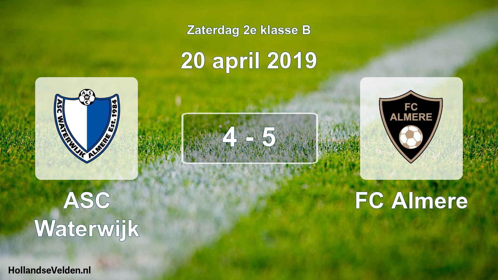 Total number of matches played: ASC Waterwijk - FC Almere 4 - 5 (20 April 2019)