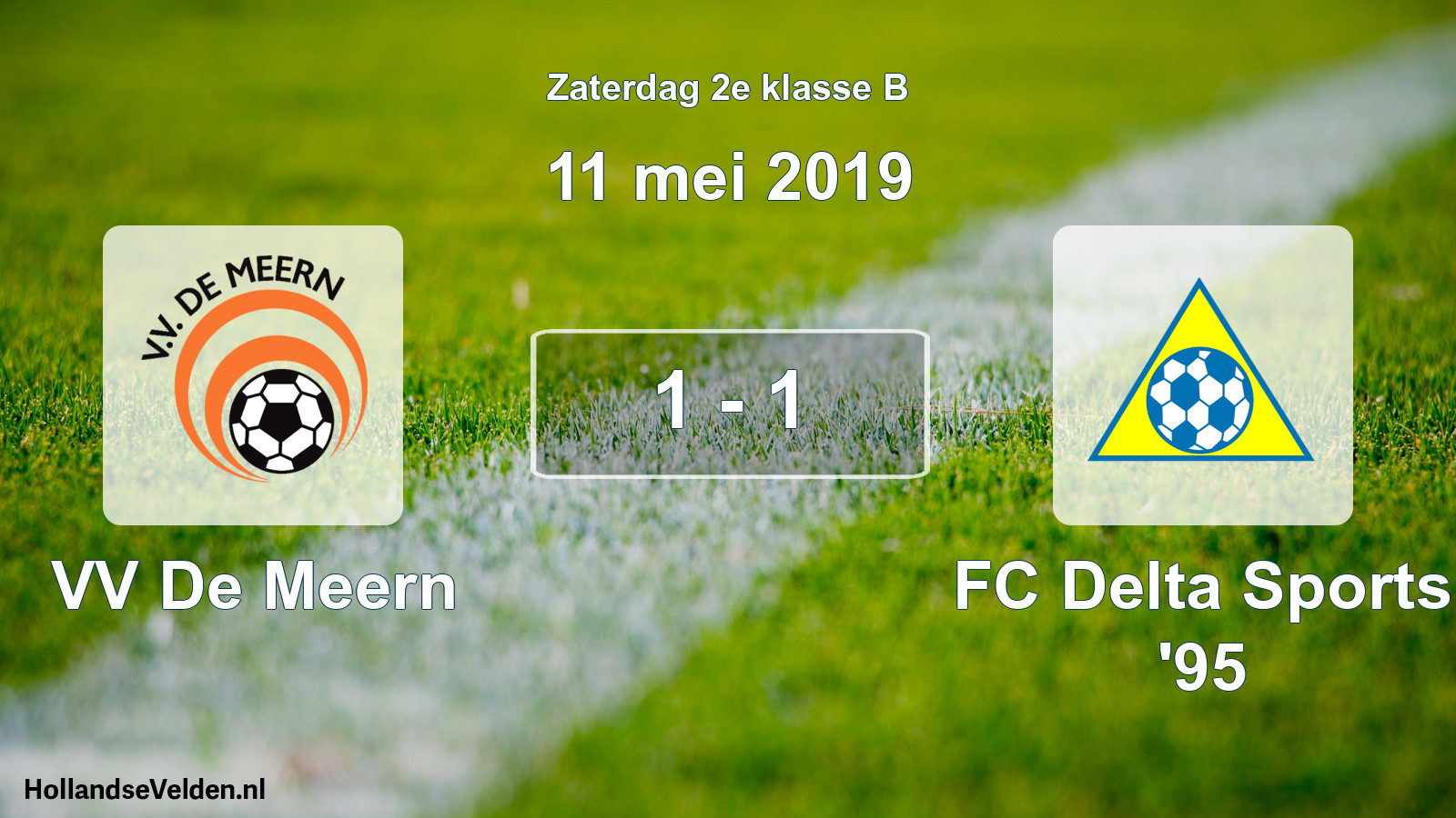 Total number of matches played: VV De Meern - FC Delta Sports '95 1 - 1 (11 May 2019)