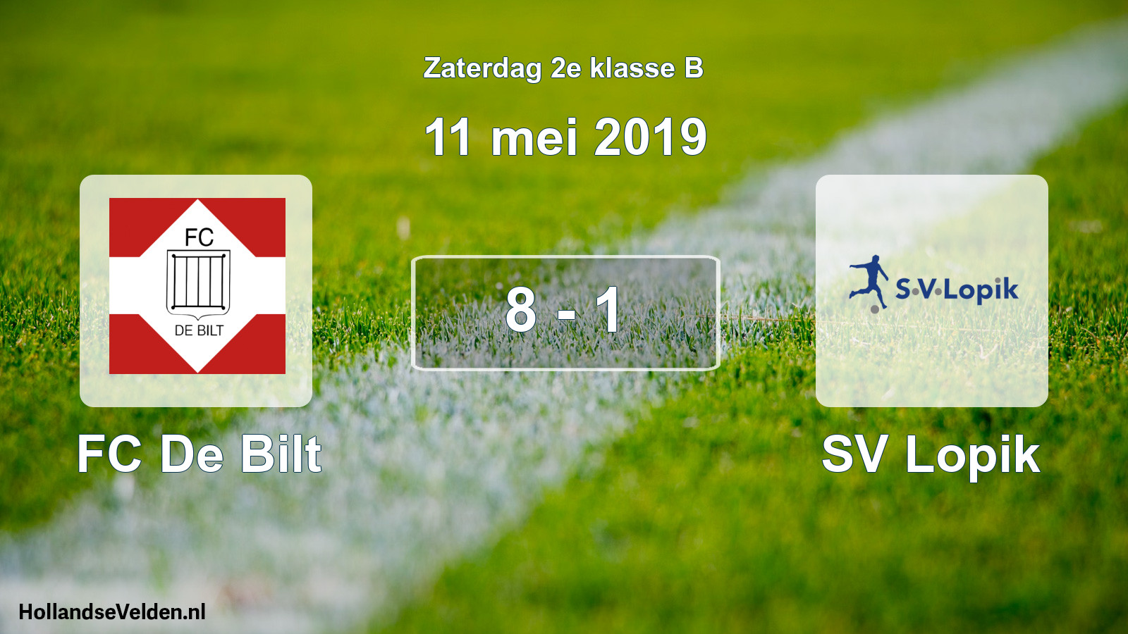 Total number of matches played: FC De Bilt - SV Lopik 8 - 1 (11 May 2019)