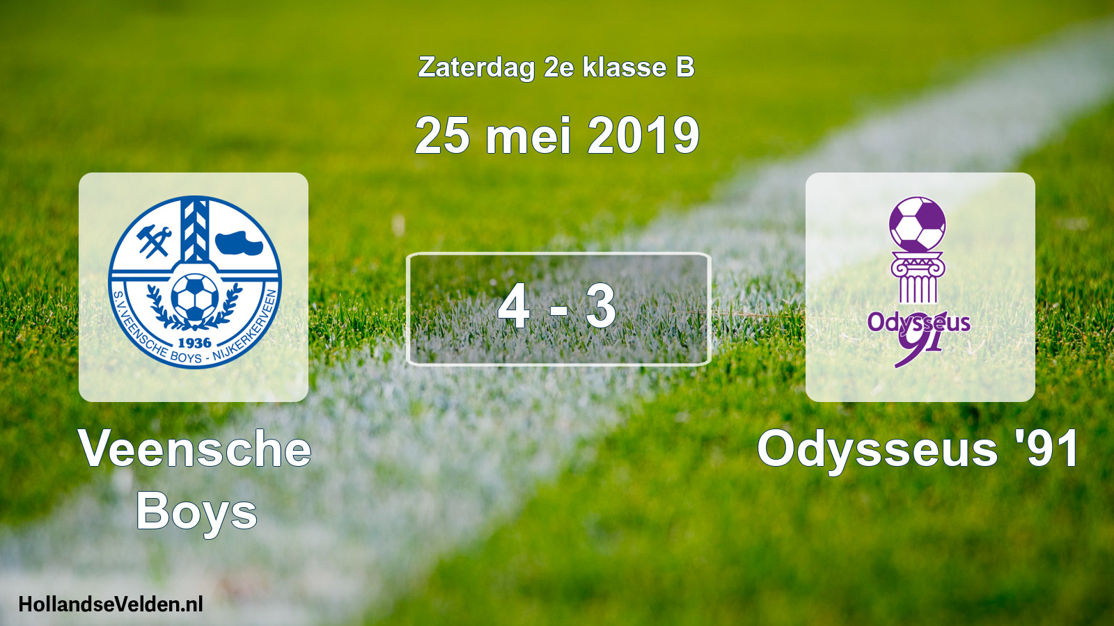 Total number of matches played: Veensche Boys - Odysseus '91 4 - 3 (25 May 2019)