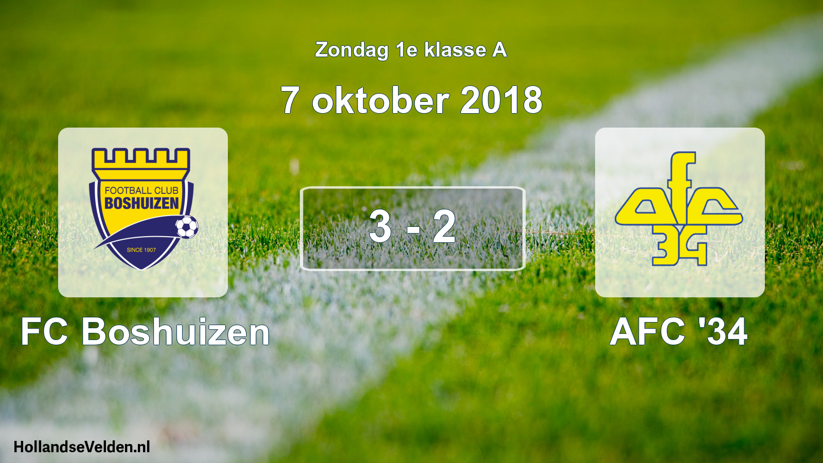 Total number of matches played: FC Boshuizen - AFC '34 3 - 2 (7 October 2018)