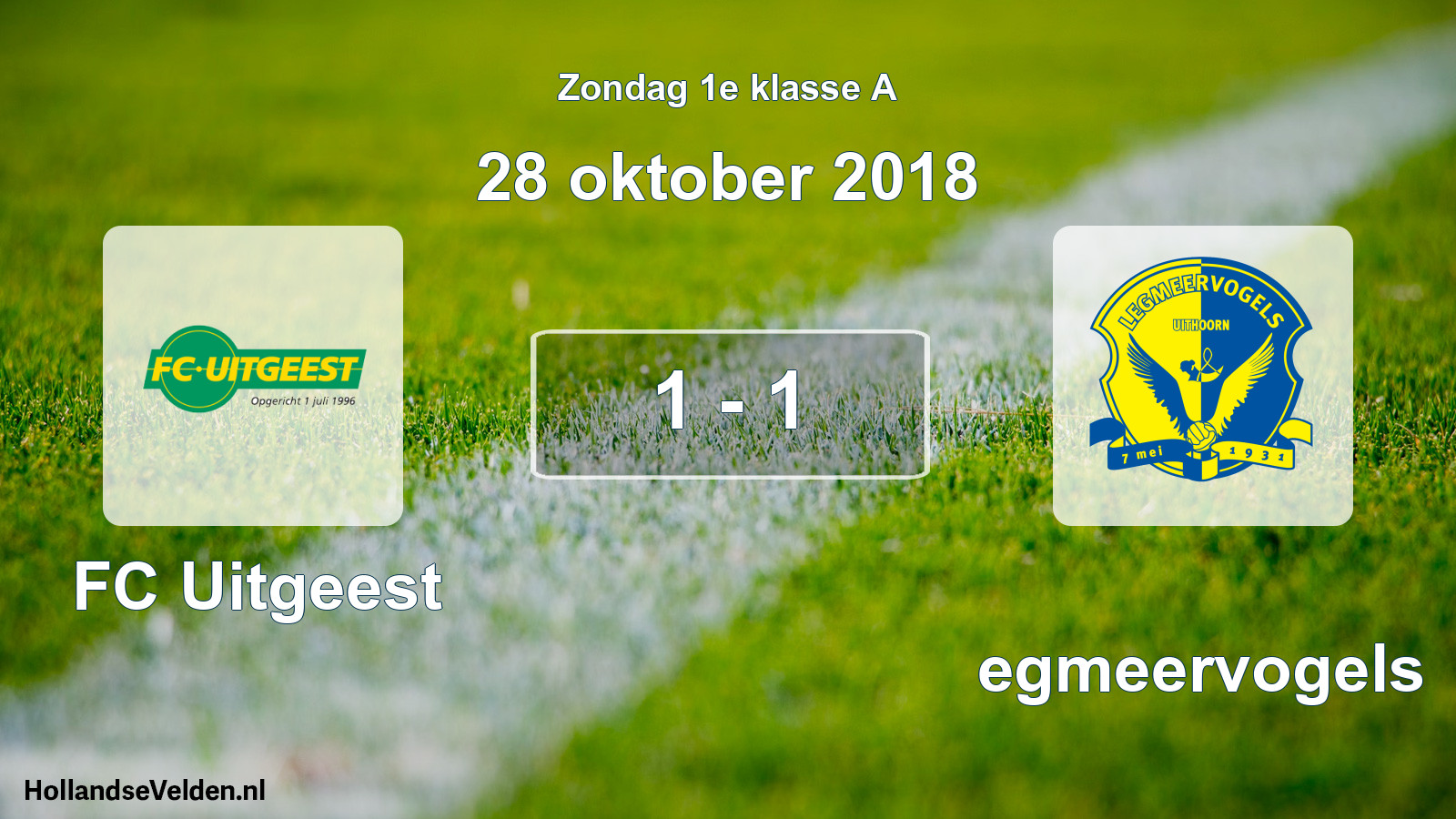 Total number of matches played: FC Uitgeest - Legmeervogels 1 - 1 (28 October 2018)