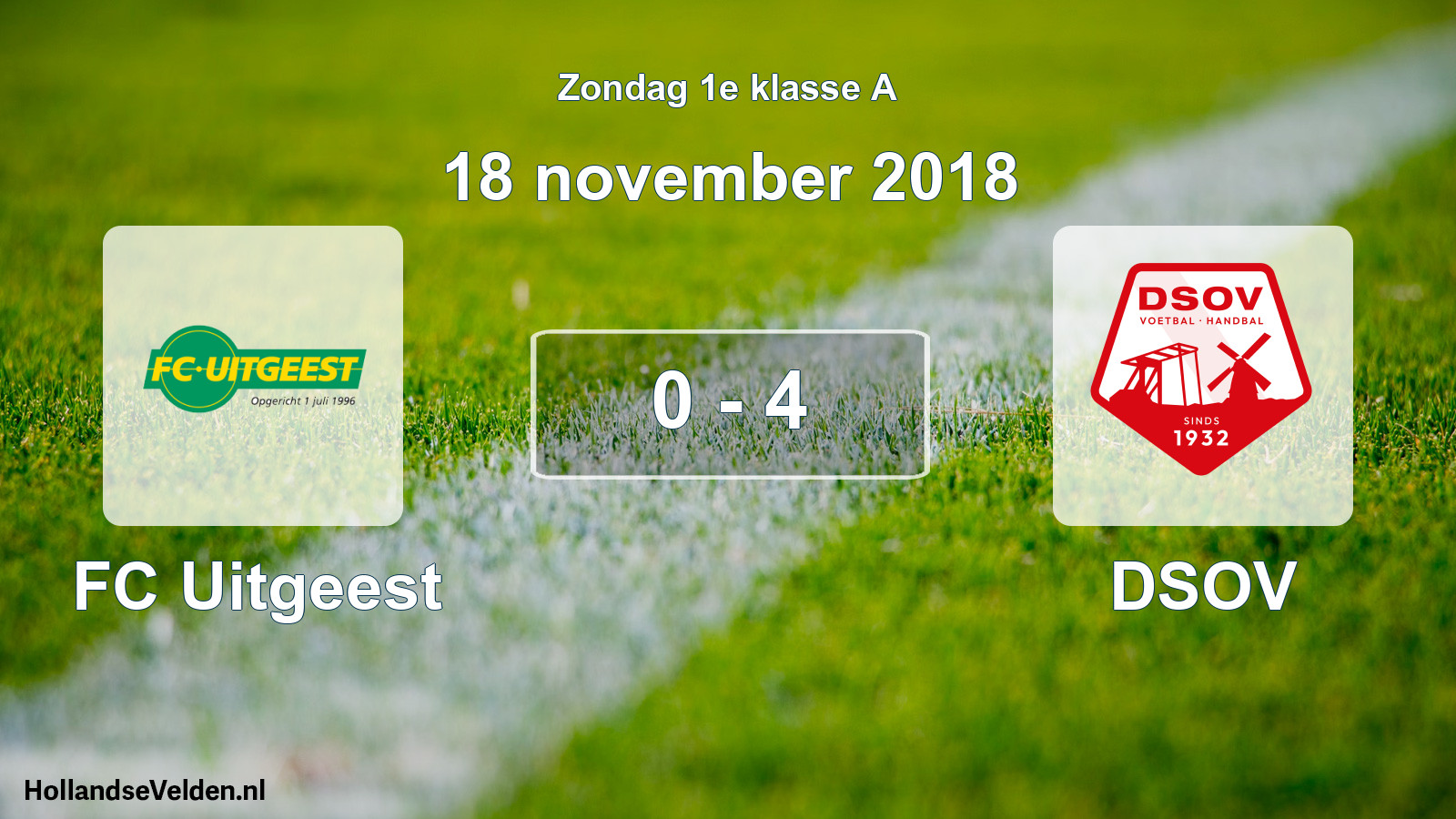 Total number of matches played: FC Uitgeest - DSOV 0 - 4 (18 November 2018)