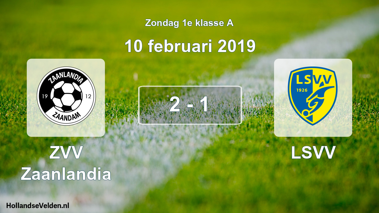Total number of matches played: ZVV Zaanlandia - LSVV 2 - 1 (10 February 2019)