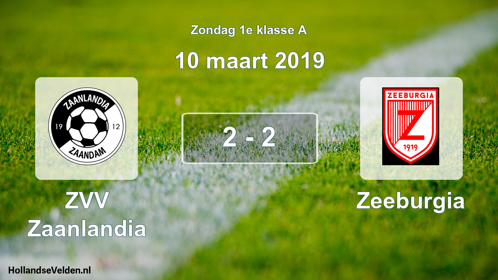 Total number of matches played: ZVV Zaanlandia - Zeeburgia 2 - 2 (10 March 2019)