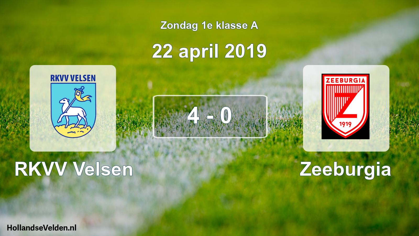 Total number of matches played: RKVV Velsen - Zeeburgia 4 - 0 (22 April 2019)