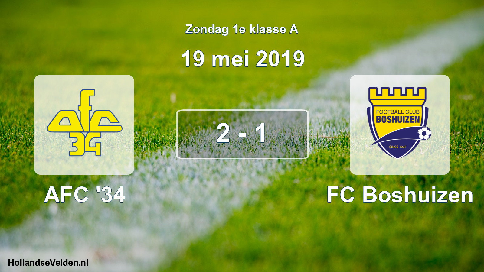 Total number of matches played: AFC '34 - FC Boshuizen 2 - 1 (19 May 2019)