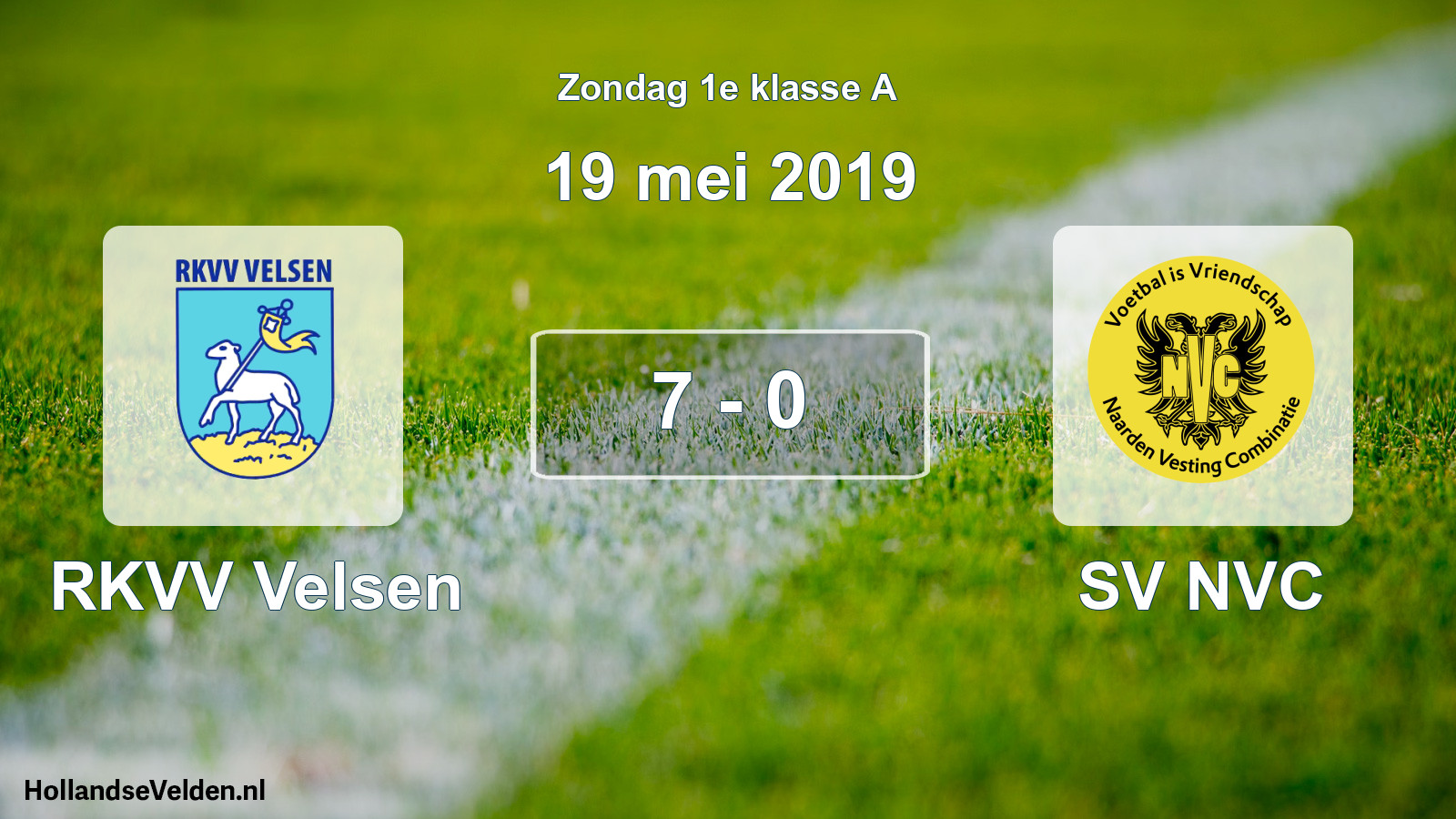 Total number of matches played: RKVV Velsen - SV NVC 7 - 0 (19 May 2019)